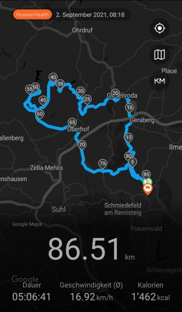 Routenübersicht
